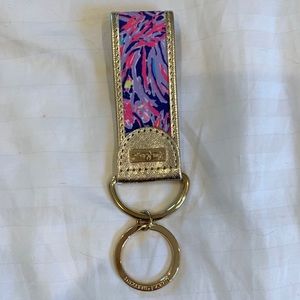 Lilly Pulitzer key ring with gold loop